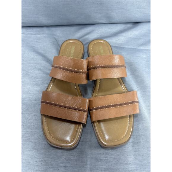 Coach and Four Women's Leather Gruppo Sandals Size 10 Luggage Hampton - Picture 6 of 8